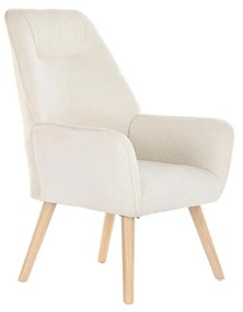 Πολυθρόνα DKD Home Decor Κρεμ Φυσικό 65 x 75 x 96 cm