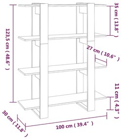 Βιβλιοθήκη/Διαχωριστικό Χώρου Λευκό 100 x 30 x 123,5 εκ. - Λευκό