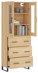 vidaXL Ντουλάπι Sonoma δρυς 69,5 x 34 x 180 εκ. από Επεξεργασμένο Ξύλο