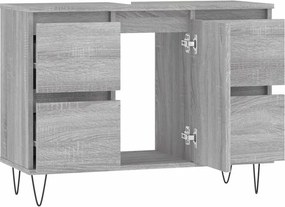 vidaXL Ντουλάπι Μπάνιου Γκρι Sonoma 80 x 33 x 60 εκ. από Επεξεργ. Ξύλο
