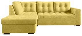 Γωνιακός Καναπές Κρεβάτι Verano Μουσταρδί με αποθηκευτικό χώρο 247x174x88cm - Αριστερή Γωνία - TED4589
