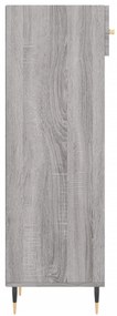 Παπουτσοθήκη Γκρι Sonoma 30x35x105 εκ. από Επεξεργασμένο Ξύλο - Γκρι