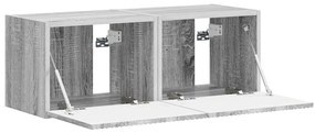 vidaXL Ντουλάπι Τηλεόρασης Τοίχου Επιτοίχιο 2 pcs Γκρίζο Σονομα