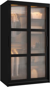 Ντουλάπα Flutes 100 Συρόμενη-Μαύρο