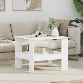 vidaXL Τραπεζάκι σαλονιού Λευκό 57 x 55 x 45 εκ Επεξεργασμένο ξύλο