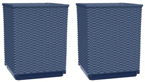 vidaXL Ζαρντινιέρες 2 τεμ. Μπλε Γκρι 30x30x37 εκ. από Πολυπροπυλένιο