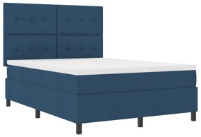 vidaXL Κρεβάτι με Σαξόνι Σε Μπλε 160x200 εκ. Ύφασμα