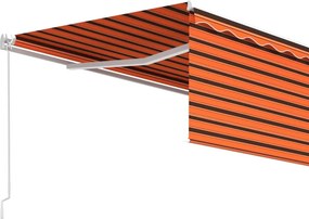 vidaXL Αναδιπλούμενη τέντα Πορτοκαλί και Καφέ 4 x 3 μ Πολυεστέρας