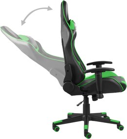 vidaXL Καρέκλα Gaming Περιστρεφόμενη Πράσινη PVC