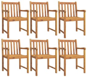 Καρέκλες Κήπου 6 τεμ. 56 x 55,5 x 90 εκ. από Μασίφ Ξύλο Ακακίας - Καφέ