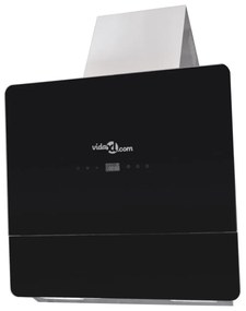 vidaXL Απορροφητήρας με Οθόνη Μαύρος 600 χιλ. από Ψημένο Γυαλί