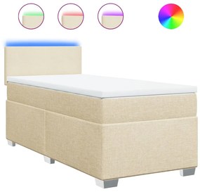 ΚΡΕΒΑΤΙ BOXSPRING ΜΕ ΣΤΡΩΜΑ ΚΡΕΜ 100 X 200 ΕΚ. ΥΦΑΣΜΑΤΙΝΟ 3288097