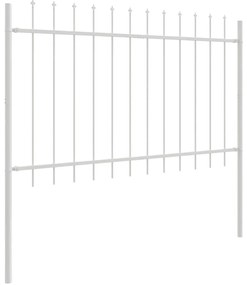 Φράκτης Κήπου vidaXL με Λευκό Στεφάνι 13,6x0,8 μ Μέταλλο