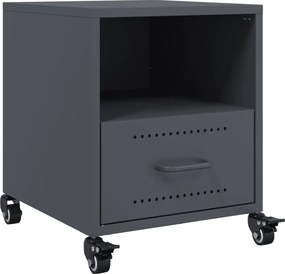 vidaXL Κομοδίνα 2 τεμ. Ανθρακί 36x39x43,5 εκ. από Χάλυβα