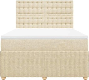 vidaXL Κρεβάτι Boxspring με Στρώμα Κρεμ 160x200 εκ. Υφασμάτινο