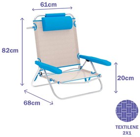 πτυσσόμενη καρέκλα Marbueno Μπλε Μπεζ 61 x 82 x 68 cm