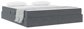 vidaXL Κρεβάτι με αποθηκευτικό χώρο και στρώμα με στρώμα Σκούρο Γκρι
