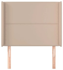 vidaXL Κεφαλάρι με Πτερύγια Καπουτσίνο 93x16x118/128 εκ. Συνθ. Δέρμα