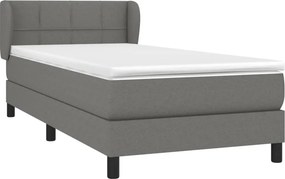 vidaXL Κρεβάτι Boxspring με Στρώμα Σκούρο Γκρι 80x200 εκ. Υφασμάτινο