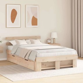 vidaXL Κρεβάτι με Συρτάρια 140 x 190 εκ. - Μασίφ Ξύλο Πεύκου