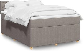vidaXL Κρεβάτι Boxspring με Στρώμα Taupe 140x190 εκ. Υφασμάτινο
