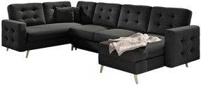 Γωνιακός καναπές Amelion Plus-Μαύρο