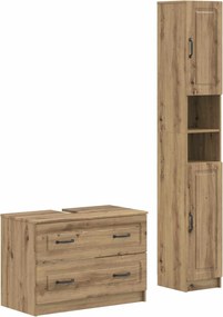 vidaXL Σετ Ντουλαπιών Μπάνιου 2 Τεμαχίων UTRECHT Artisan Δρυς