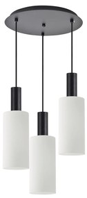 Φωτιστικό Οροφής SE21-BL-4-3BL-GL3 ADEPT TUBE Black Pendant White Glass+ - 51W - 100W - 77-8565