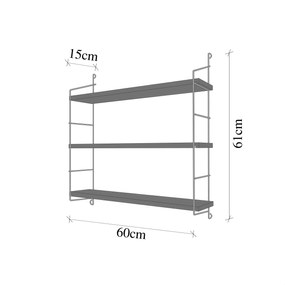 Wall Shelf 3'lü Duvar Rafı, Kitaplık Gold
Brown