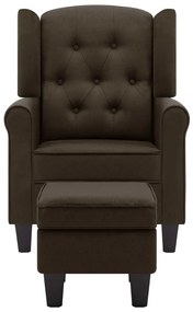 vidaXL Μπερζέρα Καφέ Υφασμάτινη με Υποπόδιο