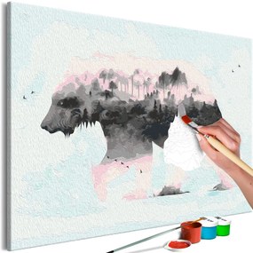 Πίνακας ζωγραφικής με αριθμούς Pastel Teddy Bear - 60x40