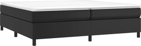 vidaXL Κρεβάτι Boxspring με Στρώμα Μαύρο 200x200 εκ. Συνθετικό Δέρμα