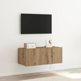 vidaXL Ντουλάπα TV με Φώτα LED Artisan Oak 80x35x31 εκ.