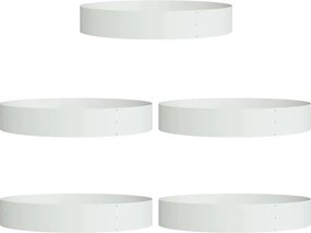 vidaXL Δακτύλιος γλάστρας 5 τμχ. Λευκό 120 x 120 x 20 εκ.