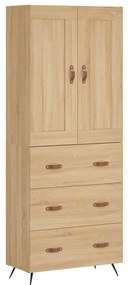 vidaXL Ντουλάπι Sonoma δρυς 69,5 x 34 x 180 εκ. από Επεξεργασμένο Ξύλο