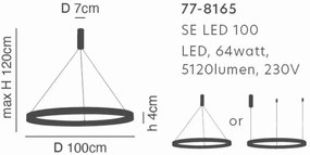 Γραμμικό Φωτιστικό SE LED 100 AMARYLIS PENDANT CHROME Γ5 - Μέταλλο - 77-8165