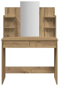vidaXL Κομοδίνο με καθρέφτη Artisan Oak 96x39x142 cm