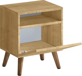 Κομοδίνο Sole Megapap χρώμα sapphire oak 40x30x47,6εκ.