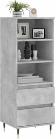 vidaXL Ντουλάπι Γκρι Σκυρ. 40x36x110 εκ. από Επεξεργασμένο Ξύλο