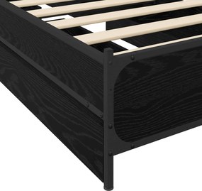 vidaXL Κρεβάτι με Κεφαλάρι Μαύρη Δρυς 80 x 200 cm Επεξεργασμένο Ξύλο
