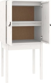vidaXL Ντουλάπι Ψηλό Λευκό 60 x 40 x 120 εκ. από Μασίφ Ξύλο Πεύκου