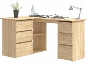 vidaXL Γραφείο Γωνιακό Sonoma Δρυς 145 x 100 x 76 εκ. από Επεξ. Ξύλο