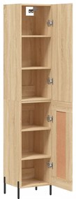 vidaXL Μπουφές Sonoma δρυς 34,5 x 34 x 180 εκ. από Επεξεργασμένο Ξύλο