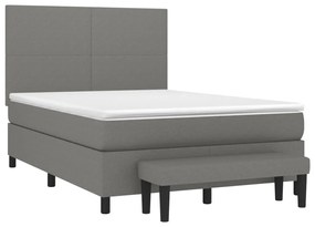 ΚΡΕΒΑΤΙ BOXSPRING ΜΕ ΣΤΡΩΜΑ ΣΚΟΥΡΟ ΓΚΡΙ 140X200 ΕΚ ΥΦΑΣΜΑΤΙΝΟ 3136438