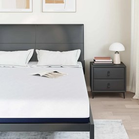 vidaXL Στρώμα Λευκό και Μπλε 160 x 200 cm Ζακάρ ύφασμα