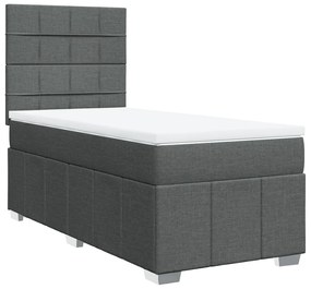 ΚΡΕΒΑΤΙ BOXSPRING ΜΕ ΣΤΡΩΜΑ ΣΚΟΥΡΟ ΓΚΡΙ 100X200 ΕΚ. ΥΦΑΣΜΑΤΙΝΟ 3293880