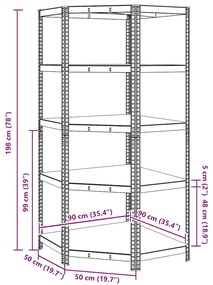 ΡΑΦΙΕΡΑ ΓΩΝΙΑΚΗ 5ΕΠΙΠΕΔΩΝ ΑΣΗΜΙ ΑΠΟ ΑΤΣΑΛΙ &amp; ΕΠΕΞΕΡΓΑΣΜΕΝΟ ΞΥΛΟ 4016963