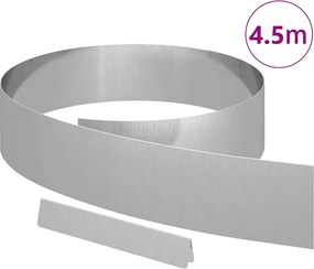 vidaXL Περίγραμμα γκαζόν Ασημί 450 x 0.05 x 15 εκ