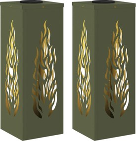 vidaXL Ηλιακό LED Φως Δρόμου 2 pcs Θερμό λευκό 18 x 18 x 50 εκ.