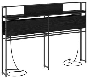 vidaXL Κεφαλάρι Αποθήκης με ράφι Μαύρη δρυς 120 cm Επεξεργασμένο ξύλο